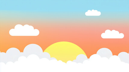Sunrise with Fluffy Clouds