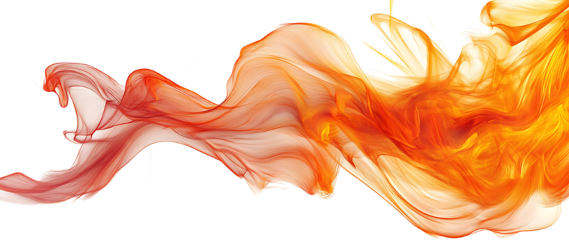 orange fire splashes isolated on white background PNG.AI GENERATED
