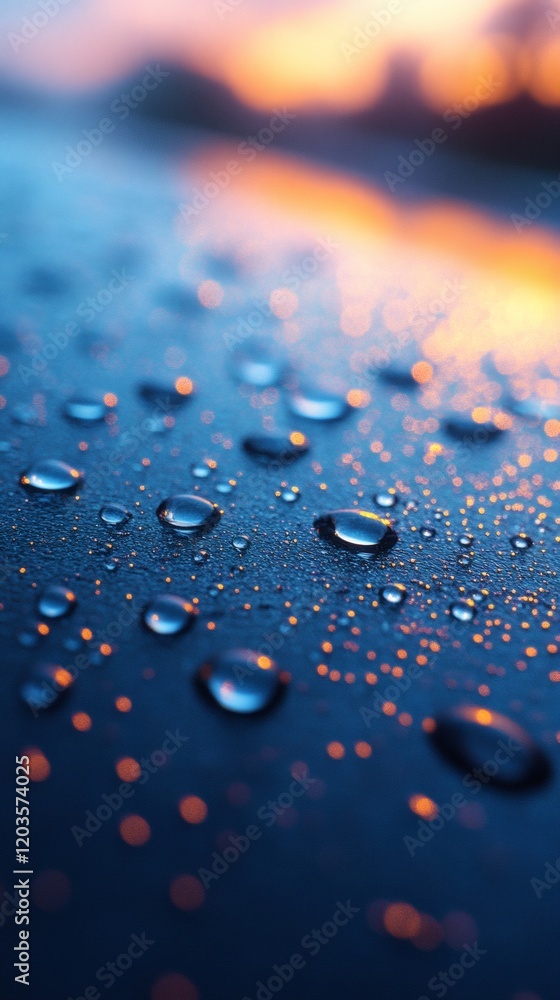 Aufkleber realistic water droplets forming a glass surface with a soft light background the subtle rain textur