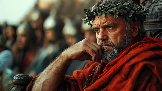 4k video of Caesar thinking wistfully.