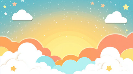 Fototapeta premium Sunrise with Fluffy Clouds