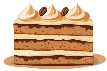 A Slice of Tiramisu Cake, Exquisitely Detailed