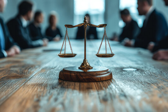 A peaceful image of a community mediation session, where parties resolve disputes amicably with the help of a mediator,