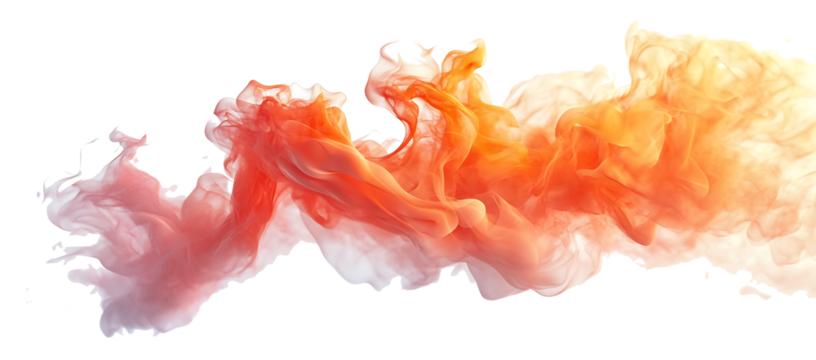 orange fire splashes isolated on white background PNG.AI GENERATED