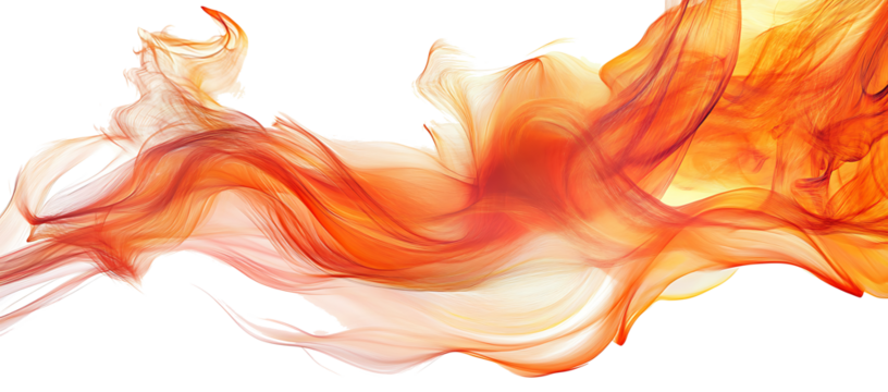 orange fire splashes isolated on white background PNG.AI GENERATED