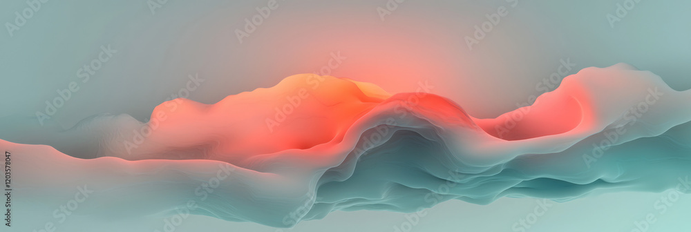 Poster an abstract artwork depicting the release of stress through flowing water and dissolving dark clouds