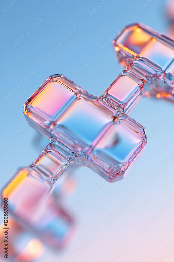 Aufkleber a high-resolution close-up of a crystal lattice structure under a microscope, showcasing the geometr