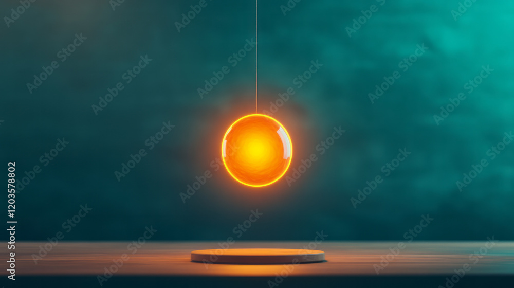 Poster a serene image of a pendulum swinging in a physics classroom, demonstrating the principles of harmon
