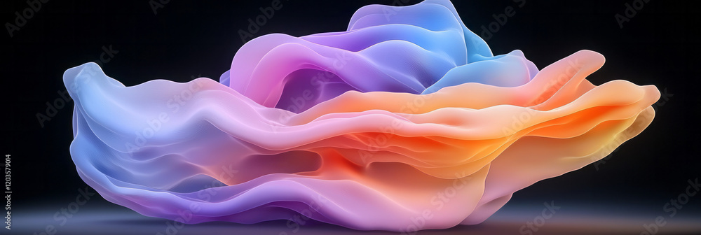 Aufkleber an abstract depiction of thermodynamics, using flowing colors and dynamic shapes to represent heat t