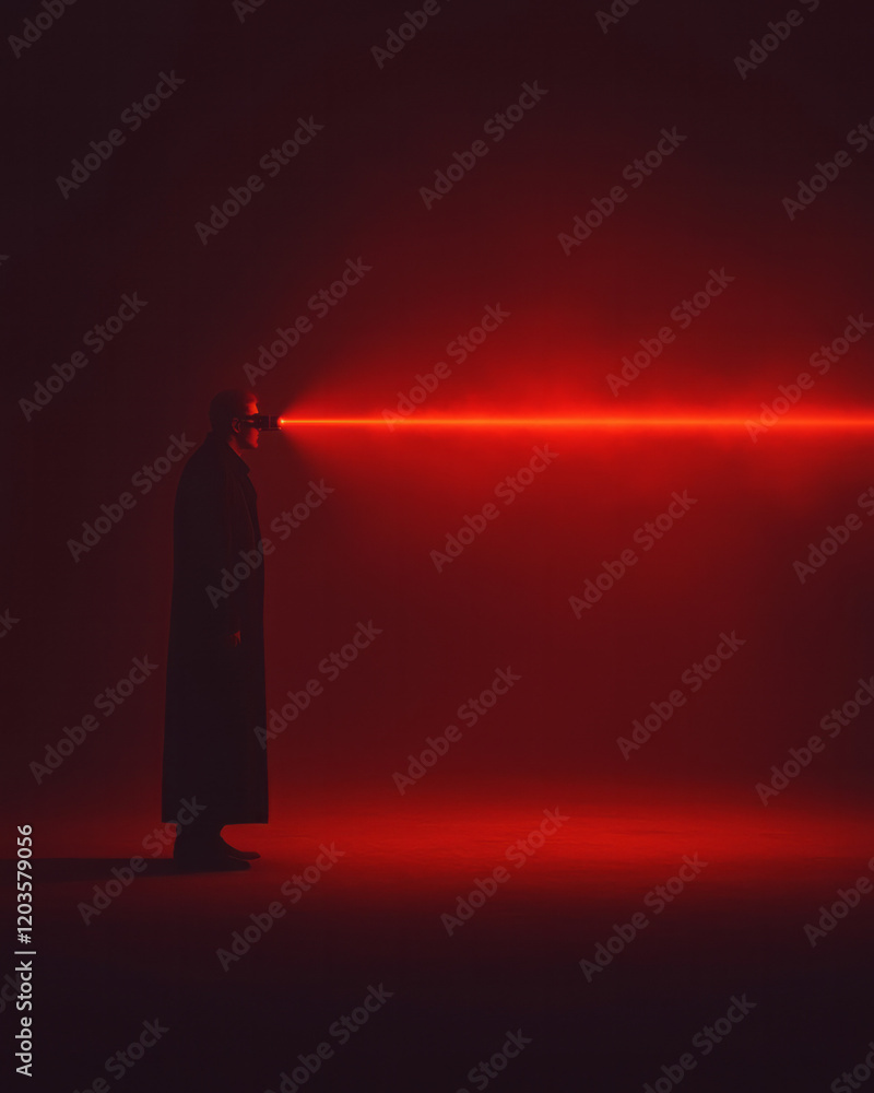 Aufkleber A serene image of a physicist conducting a laser experiment, with beams of light interacting in a controlled environment to demonstrate optical principles,