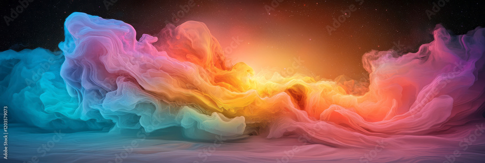 Aufkleber an artistic fusion of classical physics equations and modern digital art, blending mathematical symb