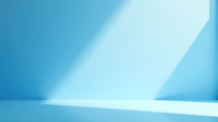 Obraz premium Serene Light Illuminates a Smooth, Pastel Blue Surface, Ideal for Product Displays and Minimalist Designs
