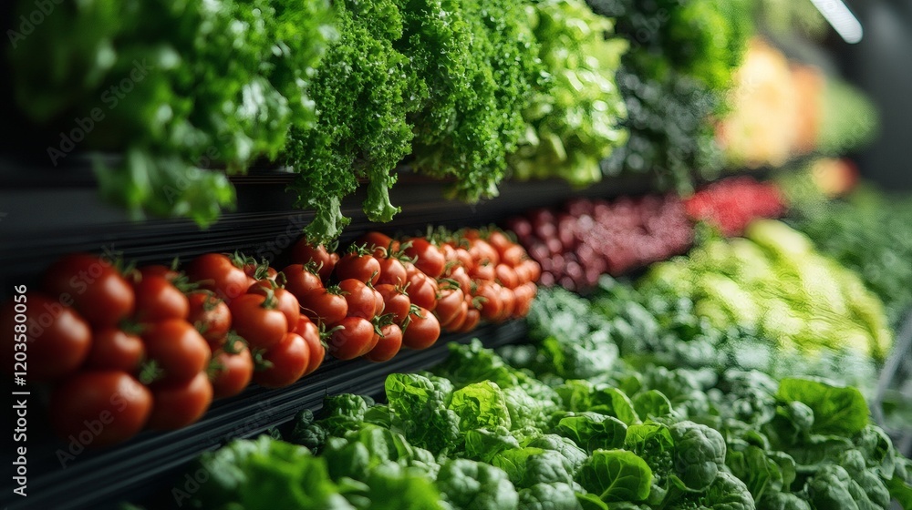Poster smart robots working seamlessly a vertical greenhouse utilizing precision machinery to harvest fresh