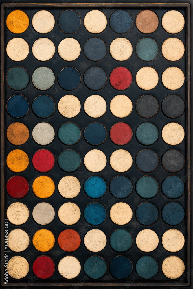 Poster a detailed illustration of the periodic table with elements highlighted in various colors, showcasin