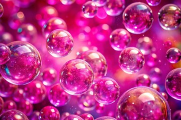 Close-Up Drone Shot: Pink Bubble Background, Abstract Texture, Aerial View