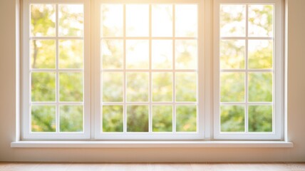 Sunlit window view home interior natural light peaceful atmosphere inviting perspective serenity concept