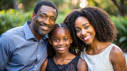 Happy Black Family Portrait, Smiling Together - Authenticity