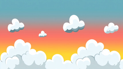 Clouds and Sunset Sky Over Horizon