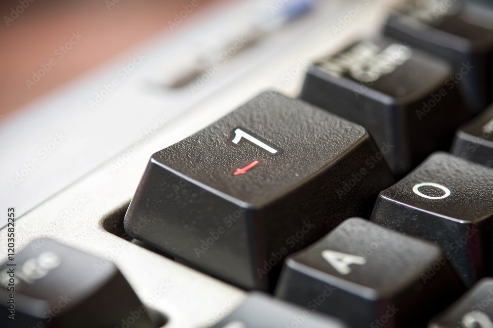 Poster close-up of a computer cursor #1 on a digital screen with copy space