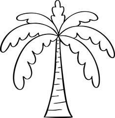 hand drawn cartoon side view of tree illustration.