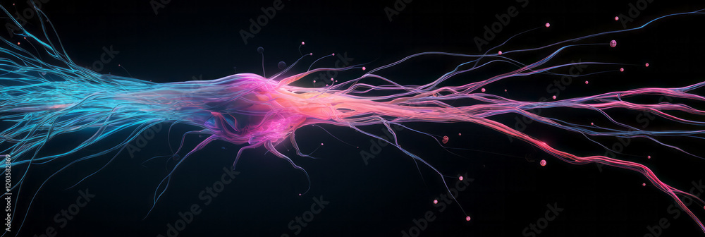 Poster a creative visualization of the brain's neural pathways activated by learning a new language, depict