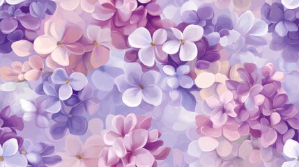 Mini Lilac Bliss, a delicate seamless pattern adorned with intricate pastel purple lilacs, perfect for textiles and elegant designs.