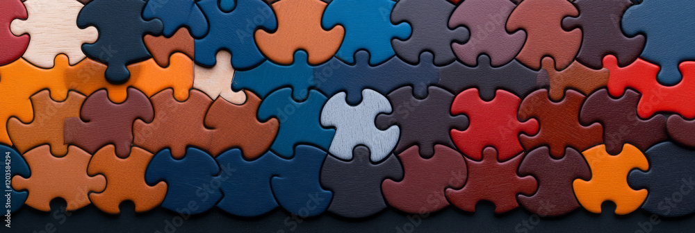 Poster an artistic representation of a puzzle being assembled, with some pieces being adjusted or removed, 