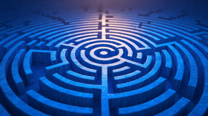 An abstract depiction of a maze with arrows pointing towards the center, symbolizing the guidance and direction provided by critical feedback,