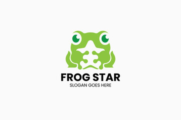 Frog Star Logo. Vector Illustration