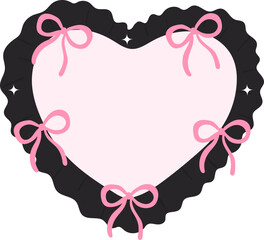 Black and Pink Heart Shape Frame Border