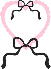 Black and Pink Heart Shape Frame Border