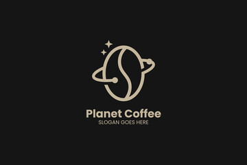 Planet Coffee Logo. Vector Illustration