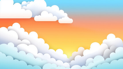 Obraz premium Clouds and Sunset Sky Over Horizon