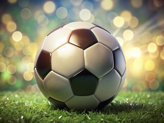Fototapeta premium Close-Up Soccer Ball Texture: Detailed Photorealistic Image on White Background
