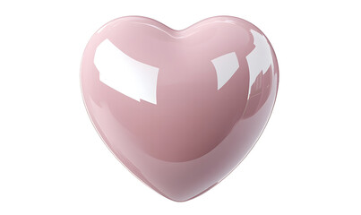 Pink heart, glossy, 3D render, isolated, Valentine's, love, design element