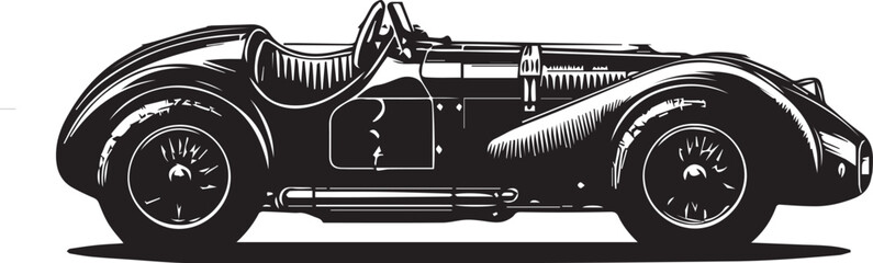 Classic vintage sports car silhouette vector illustration isolated vector