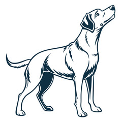 Obraz premium Elegant Black and White Silhouette of a Hunting Dog