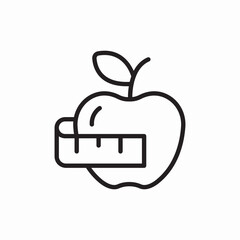 Apple measure diet fitness icon vector sign