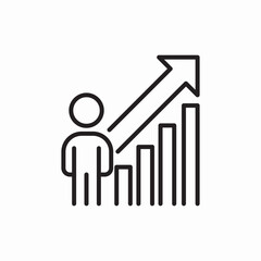 Business growth people success icon vector sign