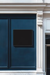 Fototapeta premium Modern minimalism brings a striking contrast to the classic architecture of a city storefront