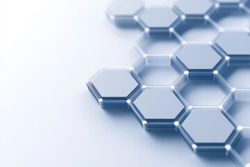 A creative hexagonal grid pattern with varying line thicknesses, forming an intricate molecular structure on a white canvas,