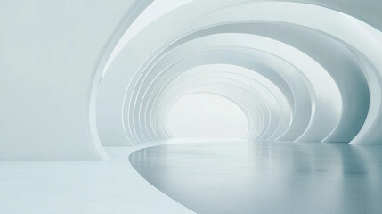 futuristic white architectural structure background