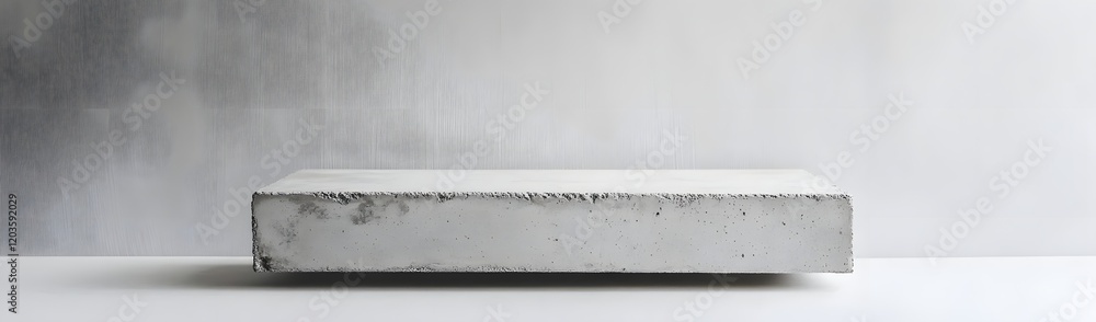 Poster a minimalist concrete slab on a neutral background, emphasizing simplicity and form.
