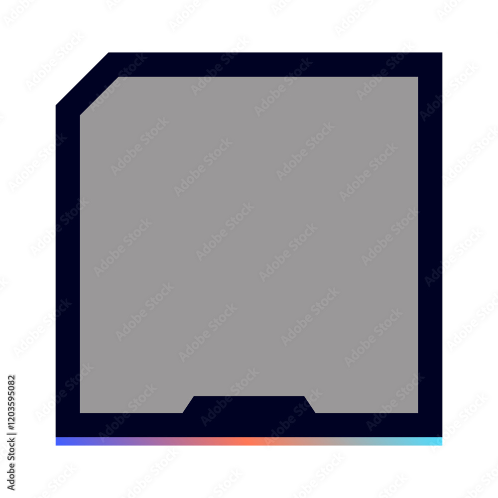 Poster square frame for video media player interface. online stream futuristic technology style.