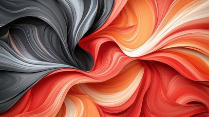 The bold marbled paper piece features striking swirling patterns in dark reds and blacks, exuding a sense of intensity and power that captivates the viewer with its dramatic presence.