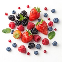 berries on white background