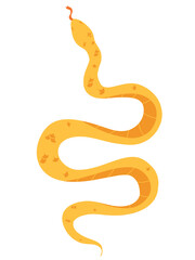 Gold snake. Vector hand drawn astrology sign of 2025 year. Isolated print on white background for design, logo, sticker