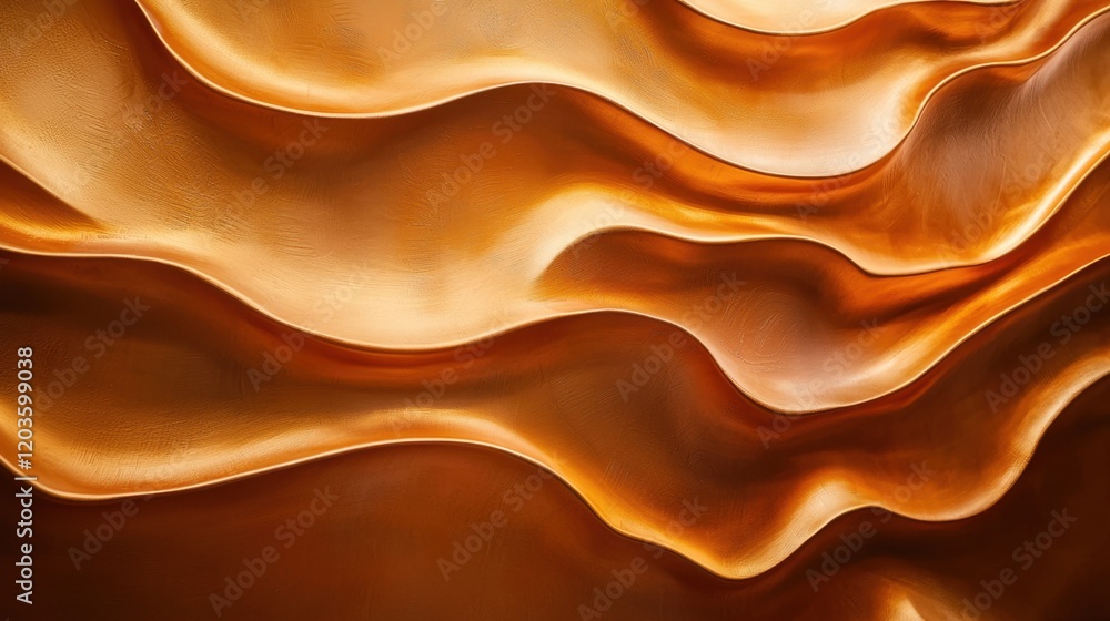 Aufkleber the image is a gold and brown color with a wave-like pattern