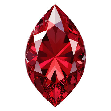 Fashion photograph of red crystal gem stone transparent png background gemstone isolated generative ai