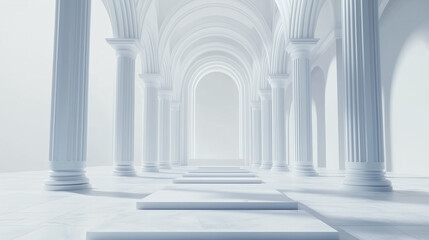 futuristic white architectural structure background
